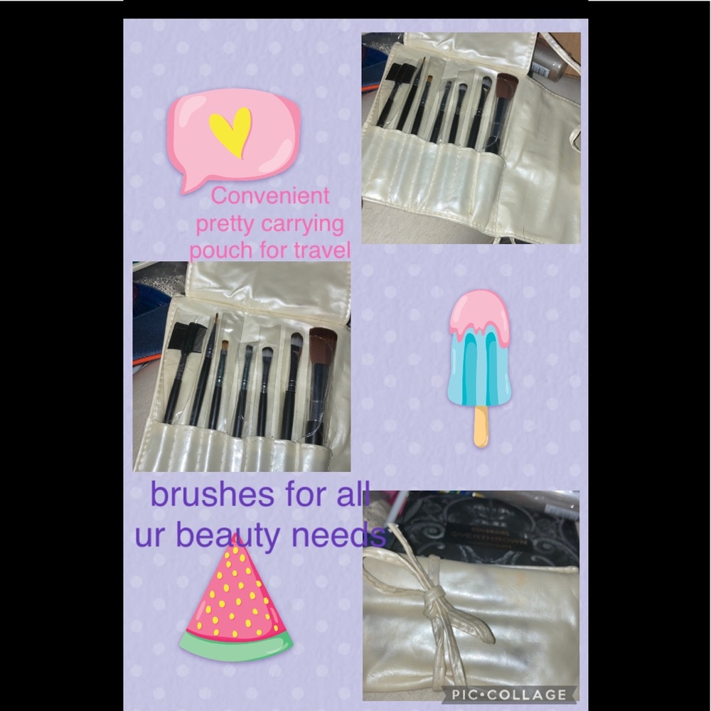New 6 pc make up brushes + lash/brow duo
